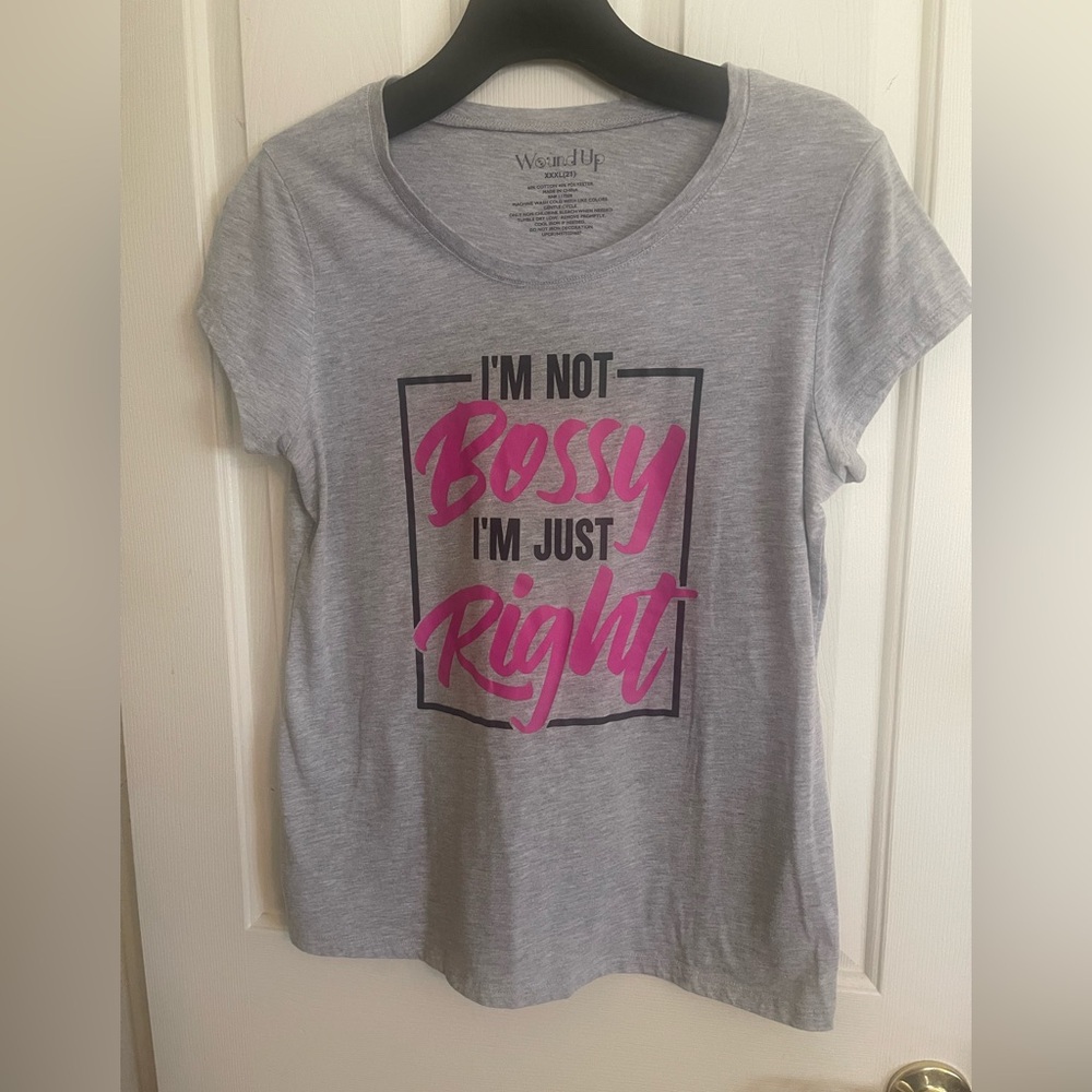 Vintage “I’m Not Bossy I’m Just Right” Wound Up Ladies 3xL Cap Sleeve Graphic T